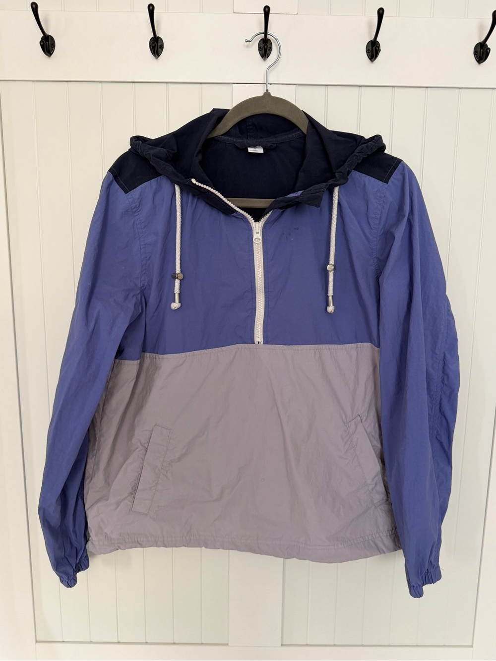 Old Navy Two-Tone Hooded Windbreaker Jacket Purple Size M